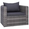 vidaXL 9 Piece Garden Lounge Set with Cushions Poly Rattan Grey