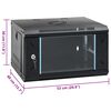 vidaXL 6U Wall Mounted Network Cabinet 19" IP20 53x40x30 cm