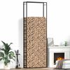 vidaXL Firewood Rack Matt Black 110x28x312 cm Steel