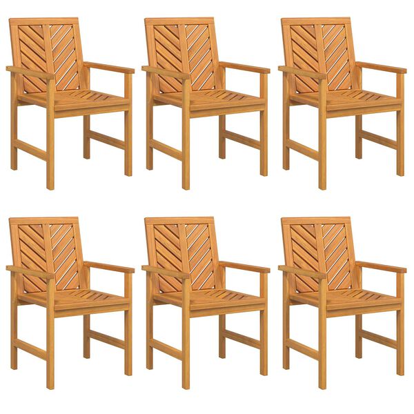 vidaXL Dining Chair 6 pcs Natural 62.5 x 59 x 89 cm Solid Acacia Wood