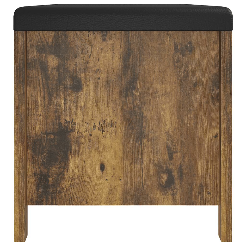 vidaXL Storage Box with Cushion Smoked Oak 105x40x45 cm