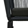 vidaXL 3 Piece Bistro Set with Cushions PE Rattan Black