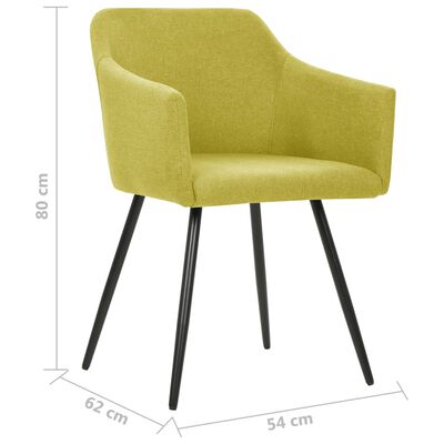 vidaXL Dining Chairs 2 pcs Green Fabric