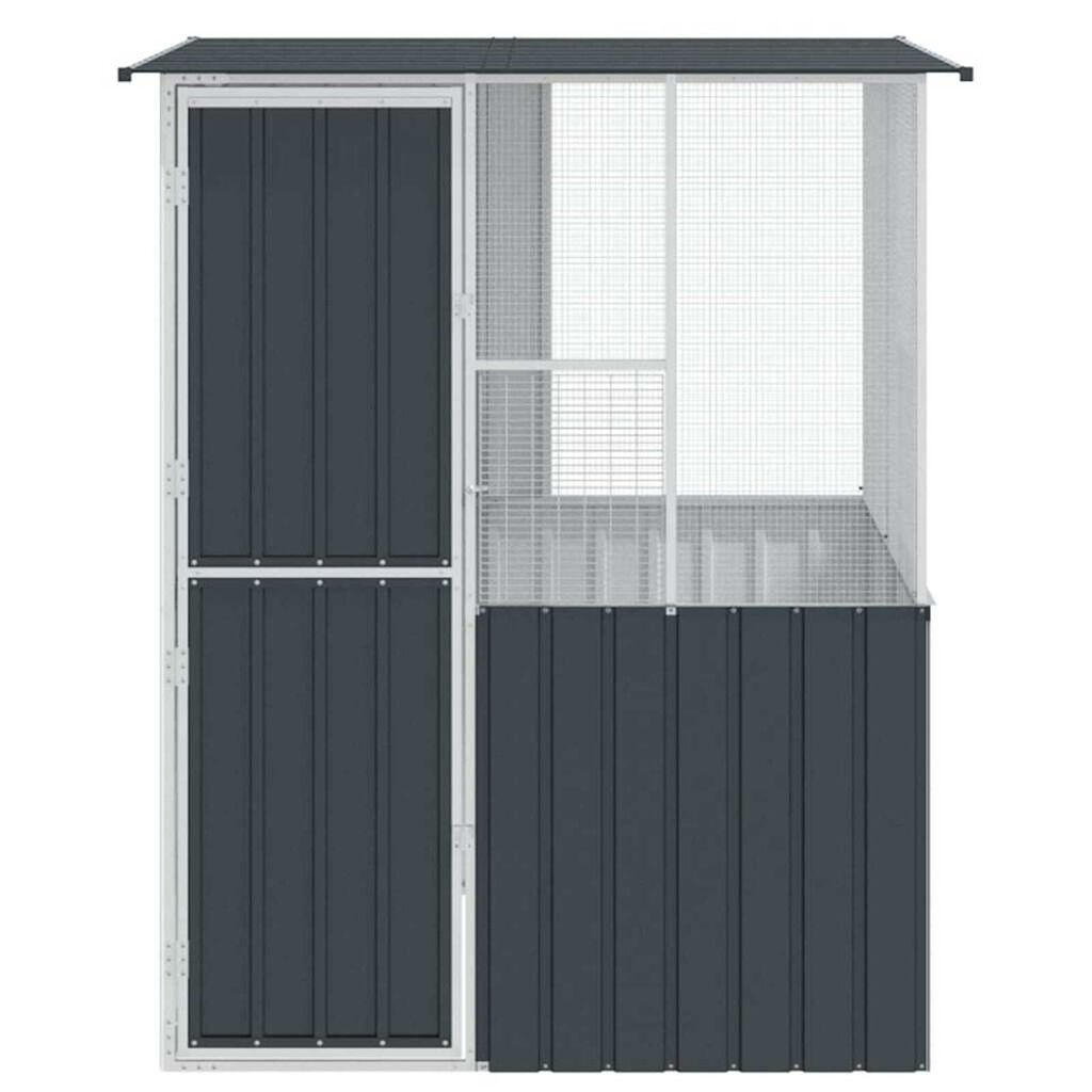 vidaXL Bird Cage Anthracite 154 x 154 x 200 cm Galvanised steel