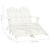 vidaXL 2-Seater Garden Adirondack Chair&Ottoman Fir Wood White