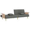 vidaXL Sofa Bed with Armrests Dark Grey Fabric