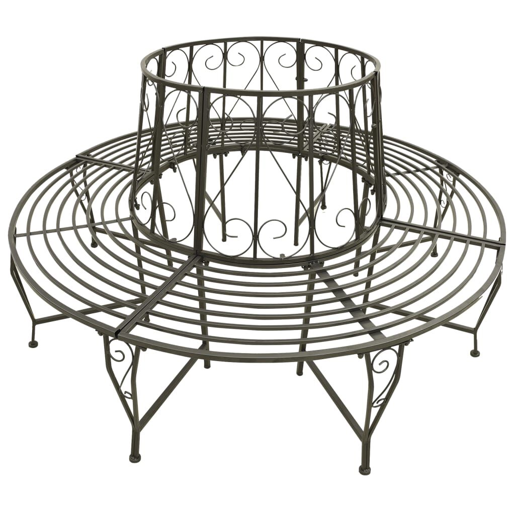 vidaXL Garden Tree Bench 160 cm Steel