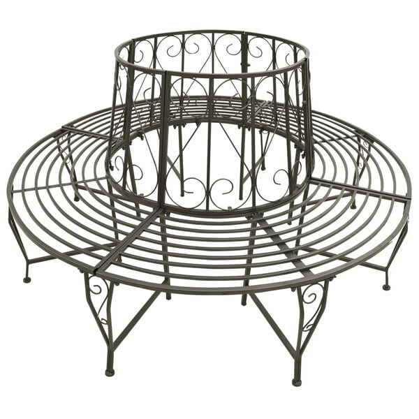 vidaXL Garden Tree Bench 160 cm Steel