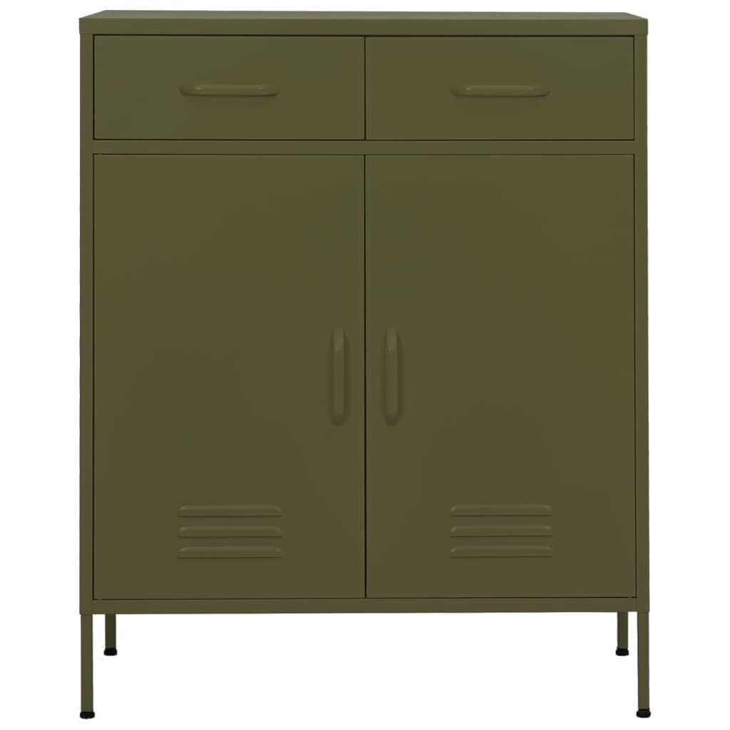 vidaXL Storage Cabinet Olive Green 80x35x101.5 cm Steel