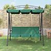 vidaXL Garden Swing Bench with Canopy Green 198 cm Fabric and Steel