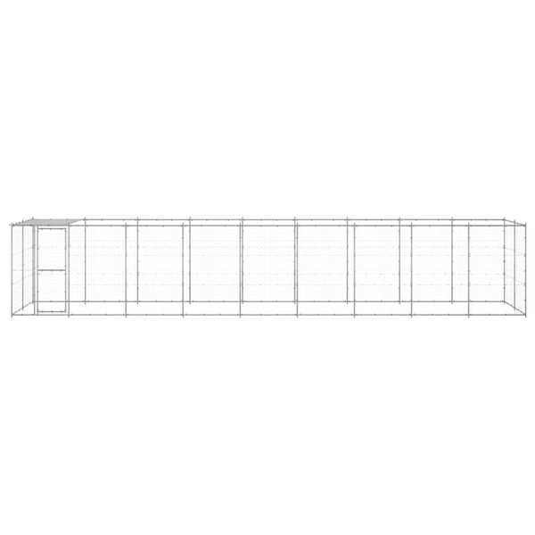 vidaXL Outdoor Dog Kennel Galvanised Steel with Roof 21.78 m&sup2;