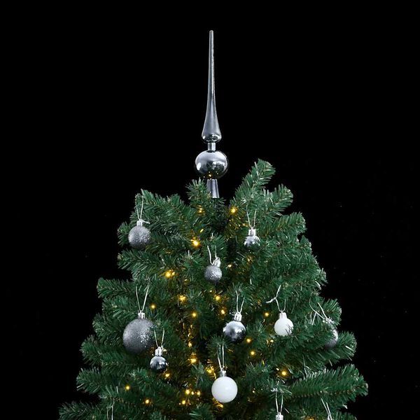vidaXL Artificial Hinged Christmas Tree 300 LEDs & Ball Set 210 cm