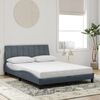 vidaXL Bed Frame with LED without Mattress "Hanko" Dark Grey 137x190 cm Velvet