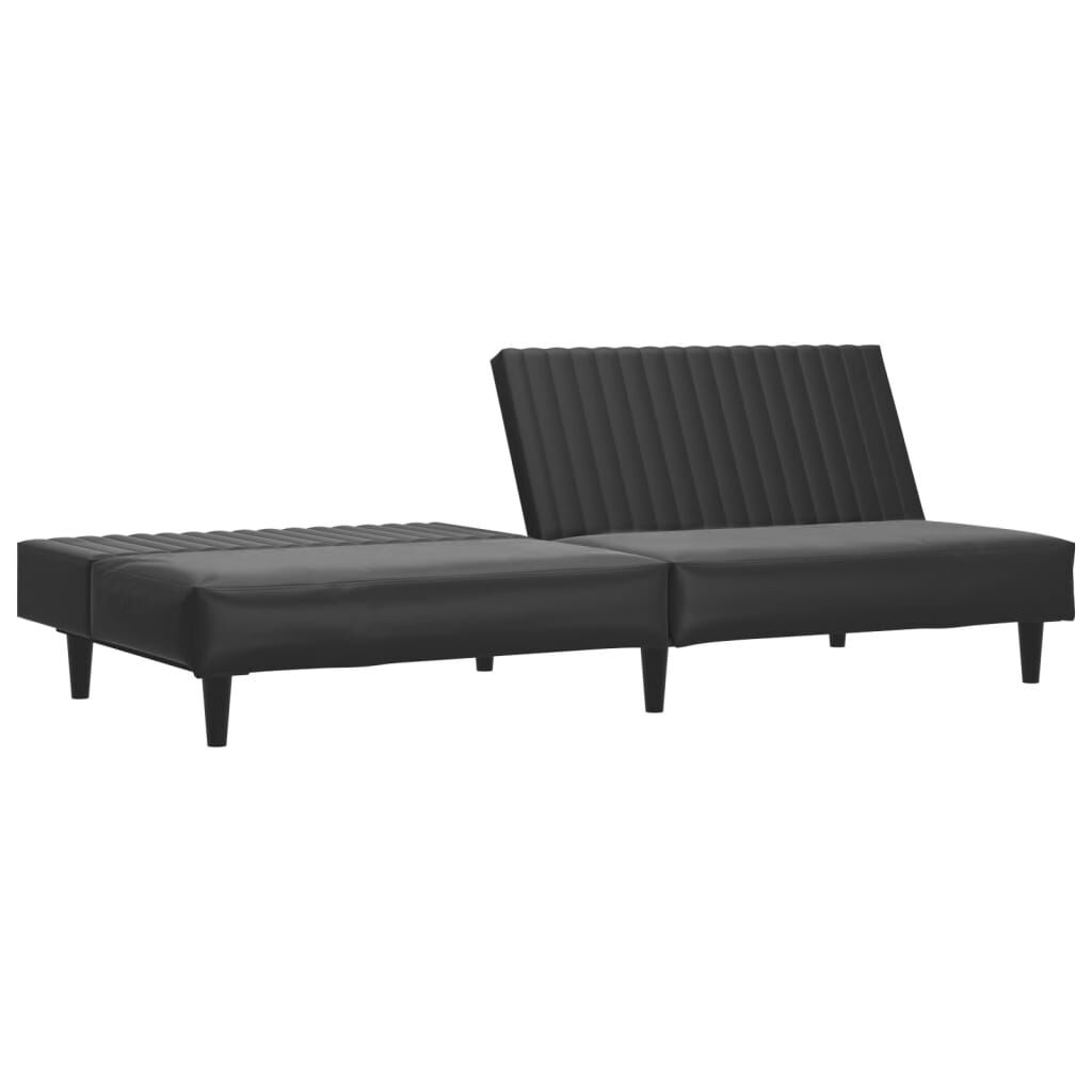 vidaXL 2-Seater Sofa Bed Black Faux Leather
