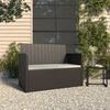 vidaXL Garden Bench with Cushions Black 105 cm Poly Rattan