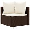 vidaXL 4 Piece Garden Sofa Set with Cushions Brown Poly Rattan