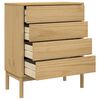 vidaXL Chest of Drawers FLORO Wax Brown Solid Wood Pine