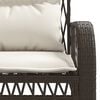 vidaXL 4 Piece Garden Sofa Set with Cushions Brown Poly Rattan