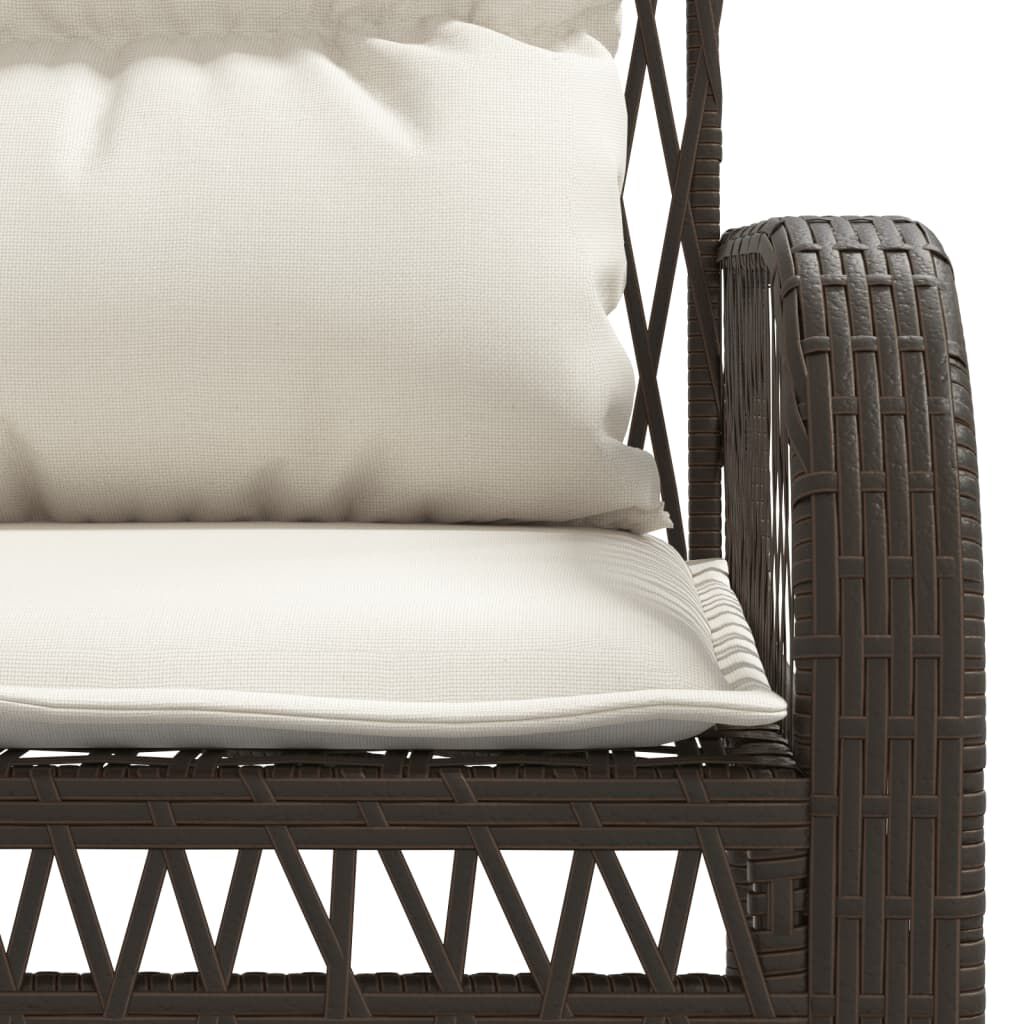 vidaXL 4 Piece Garden Sofa Set with Cushions Brown Poly Rattan
