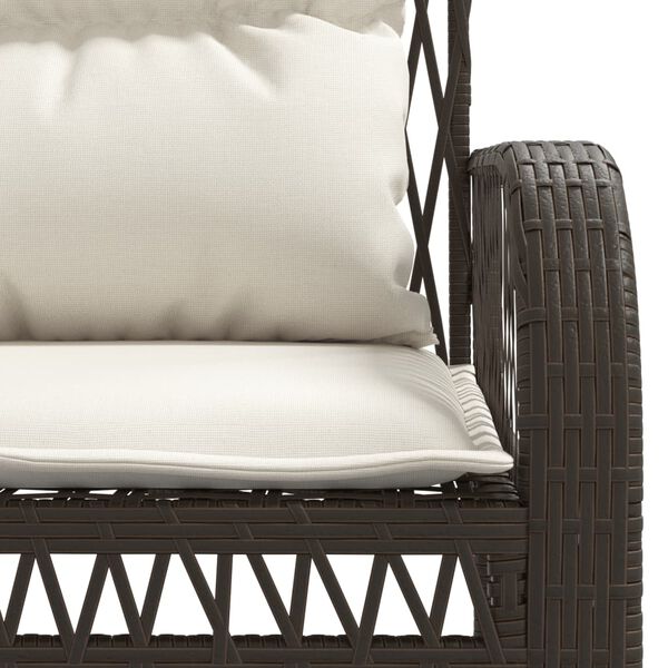 vidaXL 4 Piece Garden Sofa Set with Cushions Brown Poly Rattan