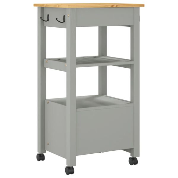 vidaXL Kitchen Trolley MONZA 48x40x90 cm Solid Wood Pine