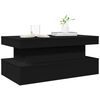 vidaXL Coffee Table with LED Lights Black 90x50x40 cm