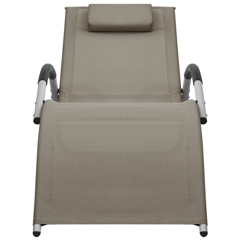 vidaXL Sun Lounger Textilene Taupe and Grey