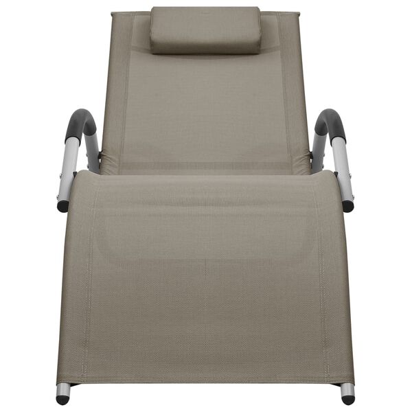 vidaXL Sun Lounger Textilene Taupe and Grey