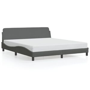 vidaXL Bed Frame "Dover" Dark Grey 183x213 cm Fabric