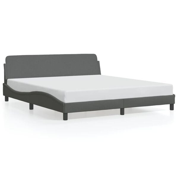 vidaXL Bed Frame "Dover" Dark Grey 183x213 cm Fabric