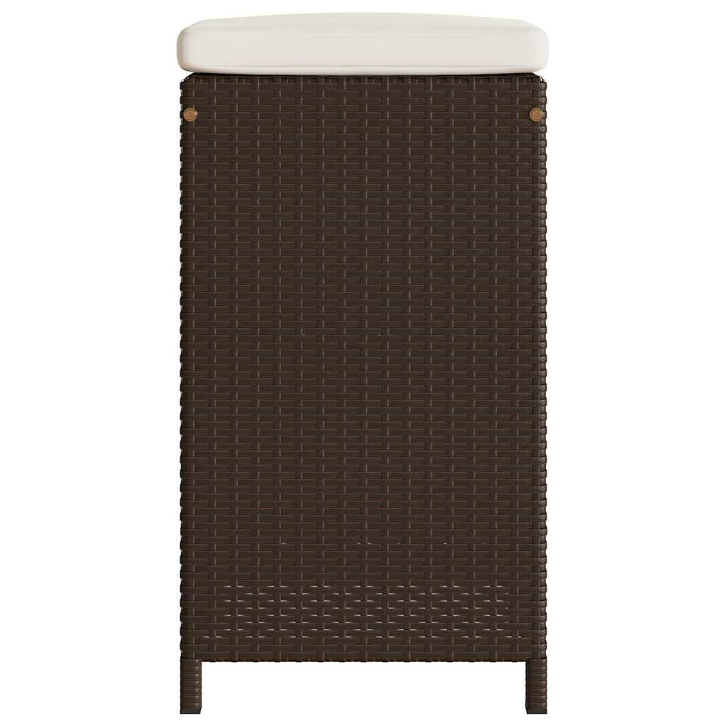 vidaXL Garden Bar Stools with Cushions 6 pcs Brown Poly Rattan