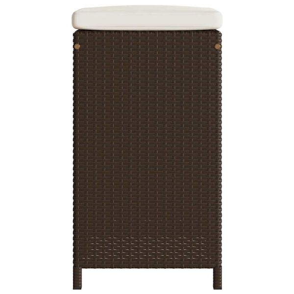 vidaXL Garden Bar Stools with Cushions 6 pcs Brown Poly Rattan