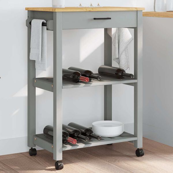 vidaXL Kitchen Trolley MONZA 60x40x88.5 cm Solid Wood Pine