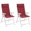 vidaXL Highback Chair Cushions 2 pcs Wine Red Oxford Fabric