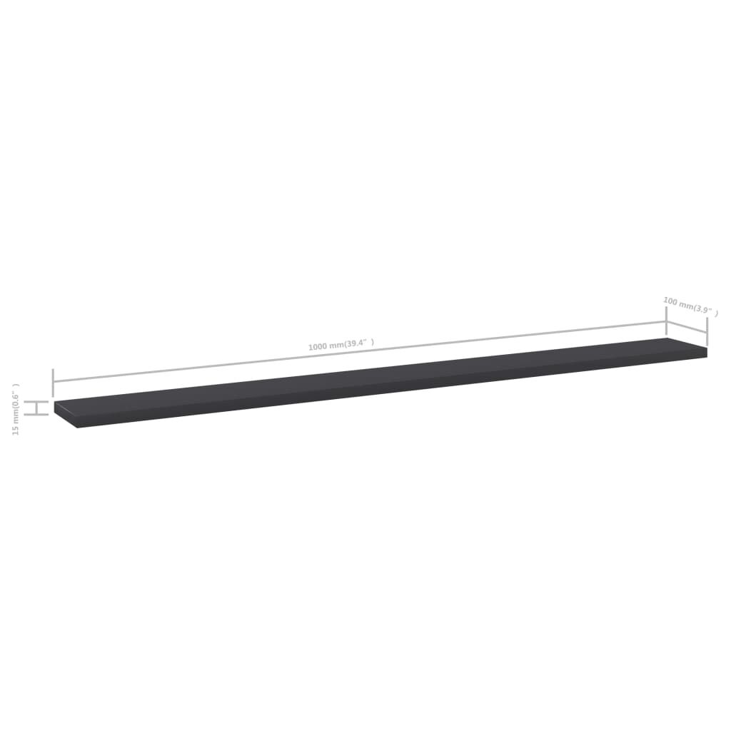 vidaXL Bookshelf Boards 8 pcs Grey 100x10x1.5 cm Engineered Wood