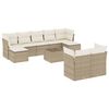 vidaXL 10 Piece Garden Sofa Set with Cushions Beige Poly Rattan