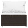 vidaXL 4 Piece Garden Lounge Set with Cushions Brown Poly Rattan
