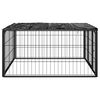 vidaXL Dog Playpen 4 Panels Black 100x50 cm Powder-coated Steel