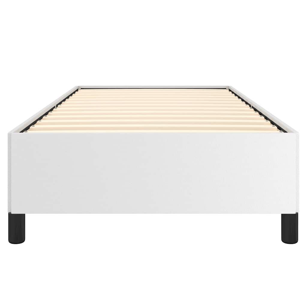vidaXL Bed Frame without Mattress White 100x190 cm Twin Faux Leather