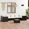 vidaXL 8 Piece Garden Lounge Set with Cushions Poly Rattan Black