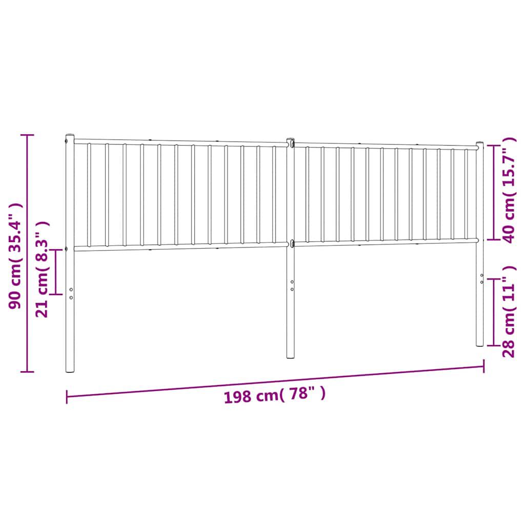 vidaXL Metal Headboard White 193 cm