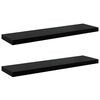 vidaXL Floating Wall Shelves 2 pcs High Gloss Black 90x23.5x3.8 cm MDF