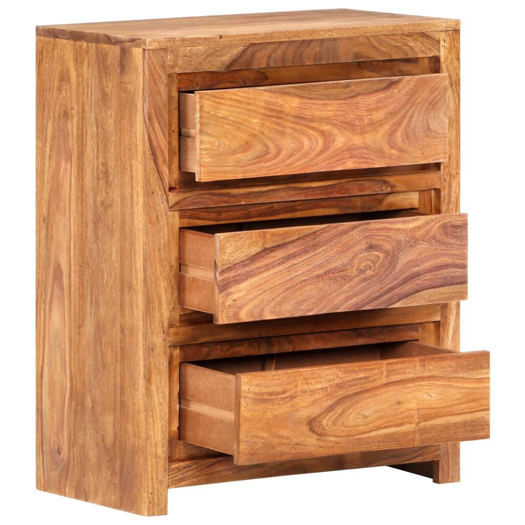 vidaXL Drawer Cabinet 60x33x75 cm Solid Wood Acacia