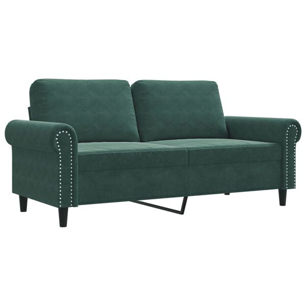 vidaXL 2-Seater Sofa Dark Green 140 cm Velvet