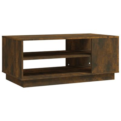 vidaXL Coffee Table Smoked Oak 102x55x43 cm Engineered Wood