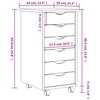 vidaXL Rolling Cabinet with Drawers MOSS Grey Solid Wood Pine