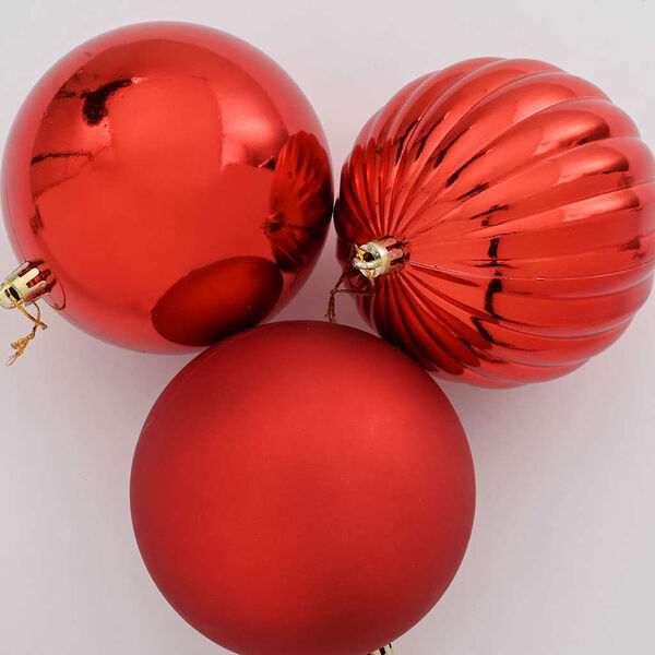 vidaXL Christmas Bauble Set XXL 3 pcs Red Plastic