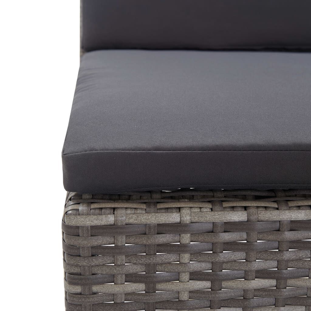 vidaXL 6 Piece Garden Lounge Set with Cushions Poly Rattan Grey