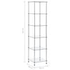 vidaXL 6-Tier Shelf Transparent 40x40x160 cm Tempered Glass