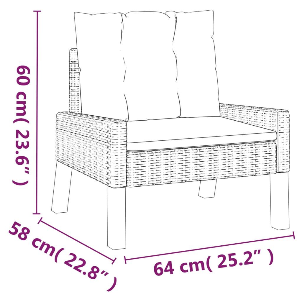 vidaXL 4 Piece Garden Lounge Set with Cushions Poly Rattan&Solid Wood